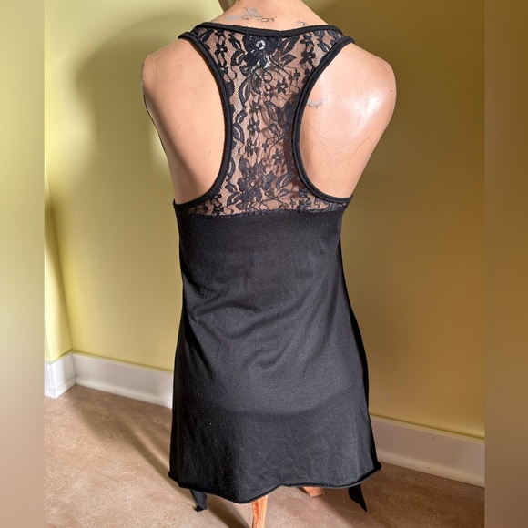 Spring Street Black Lace-Inset Racerback Tank ~ Small - Picture 2 of 8